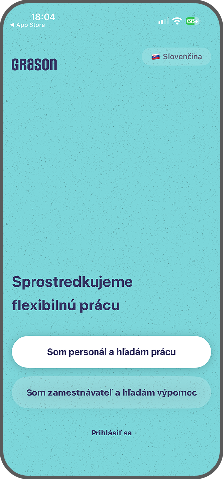 Obrazovka aplikácie Grason